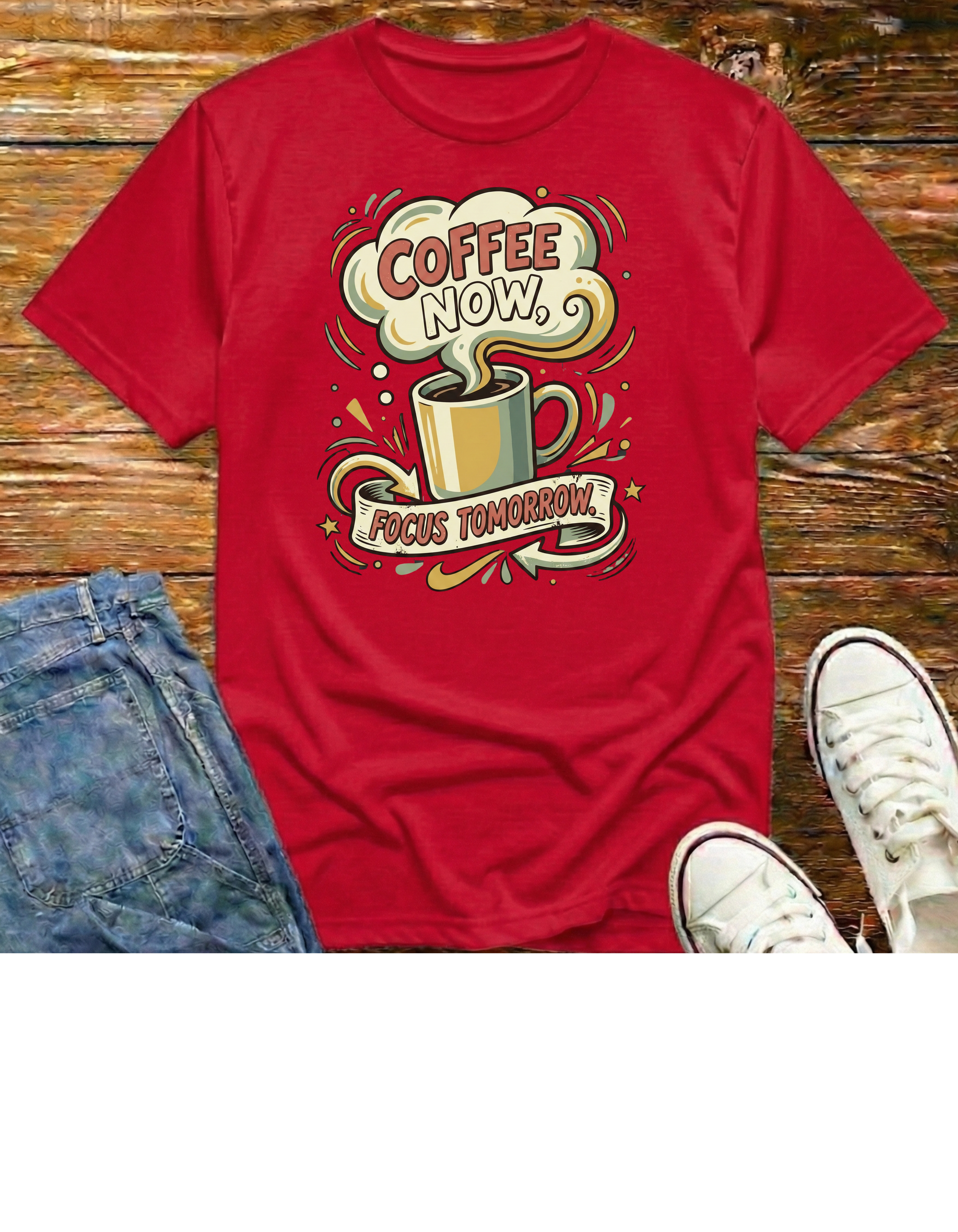 Coffee Now, Focus Tomorrow T-Shirt