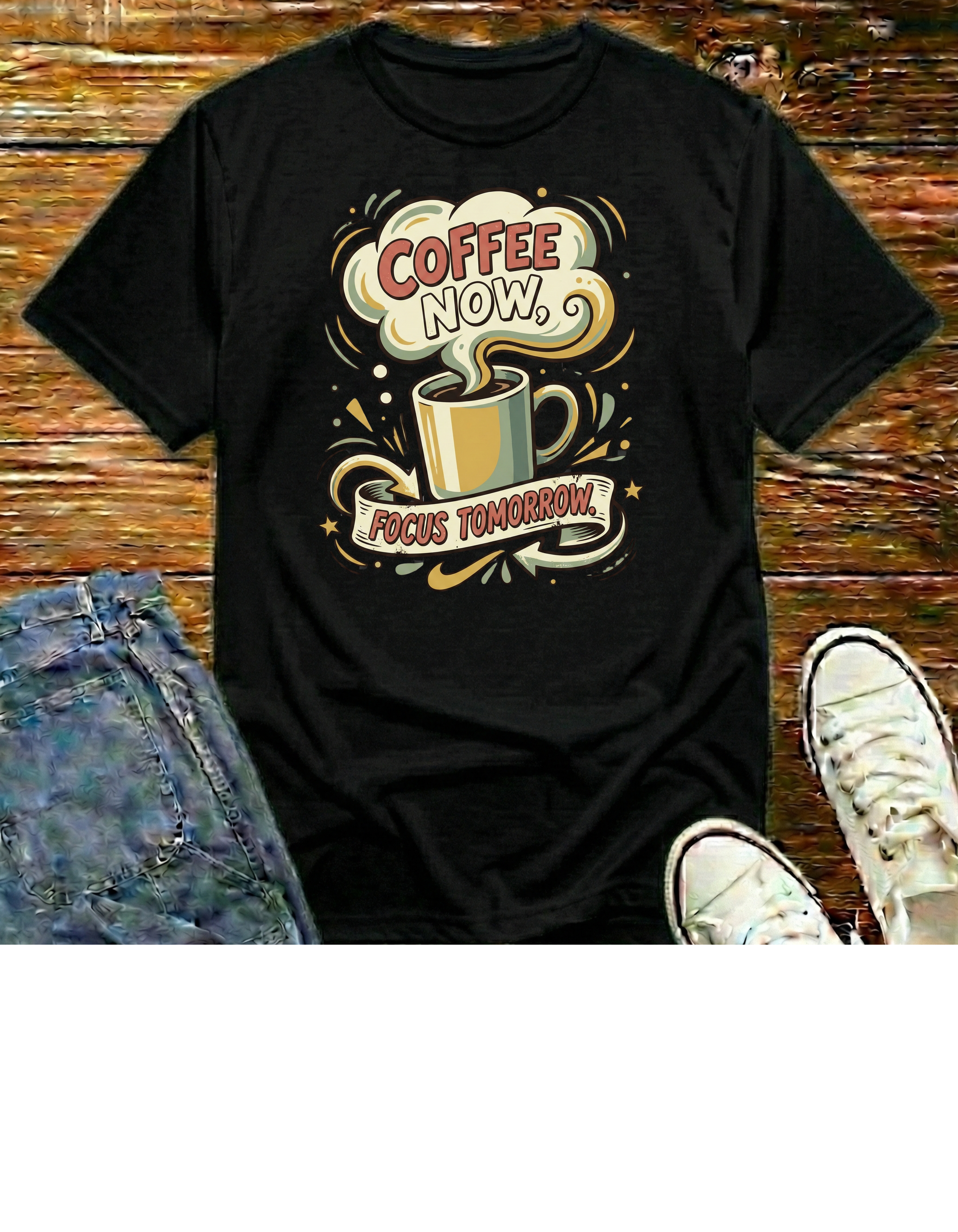 Coffee Now, Focus Tomorrow T-Shirt