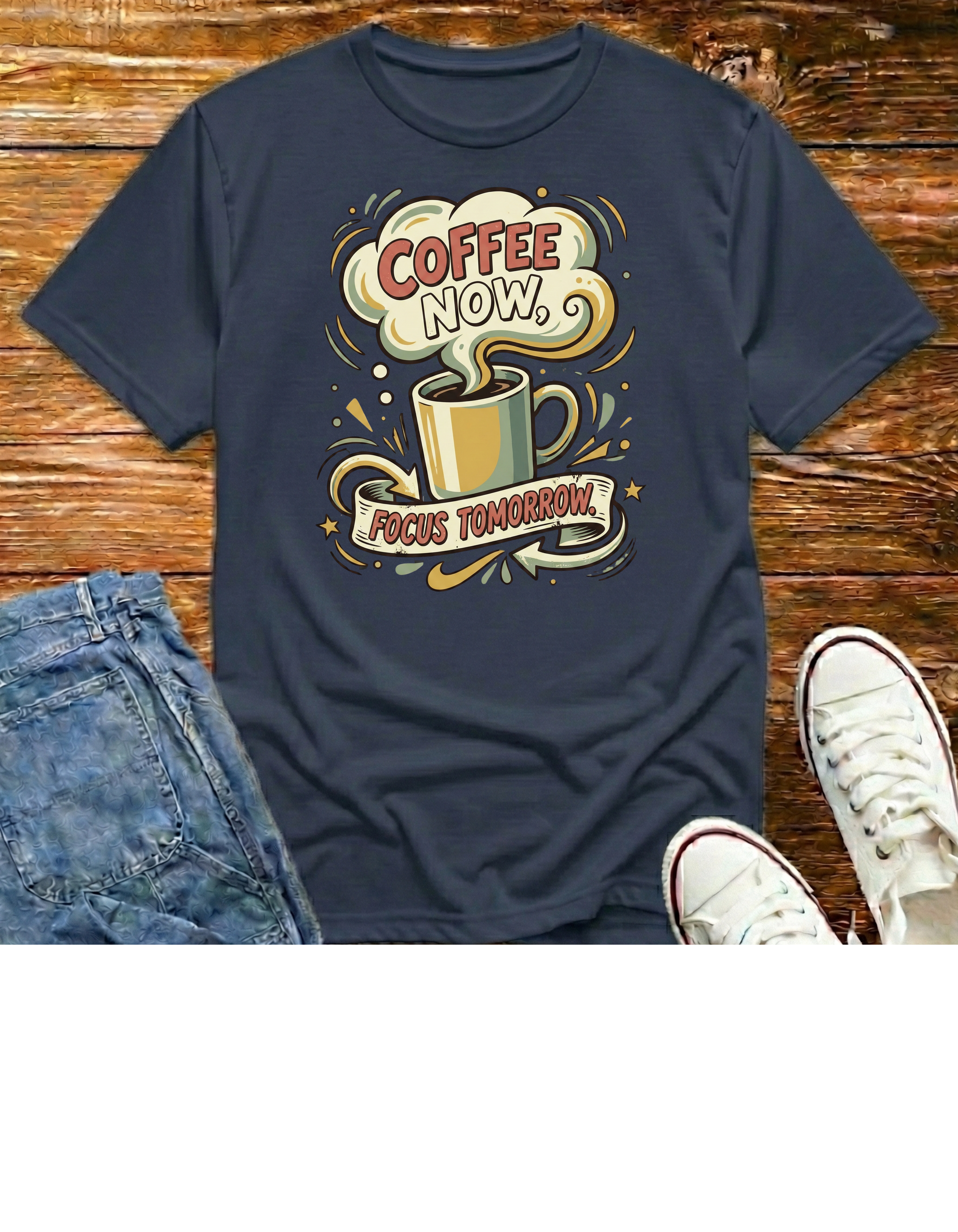 Coffee Now, Focus Tomorrow T-Shirt