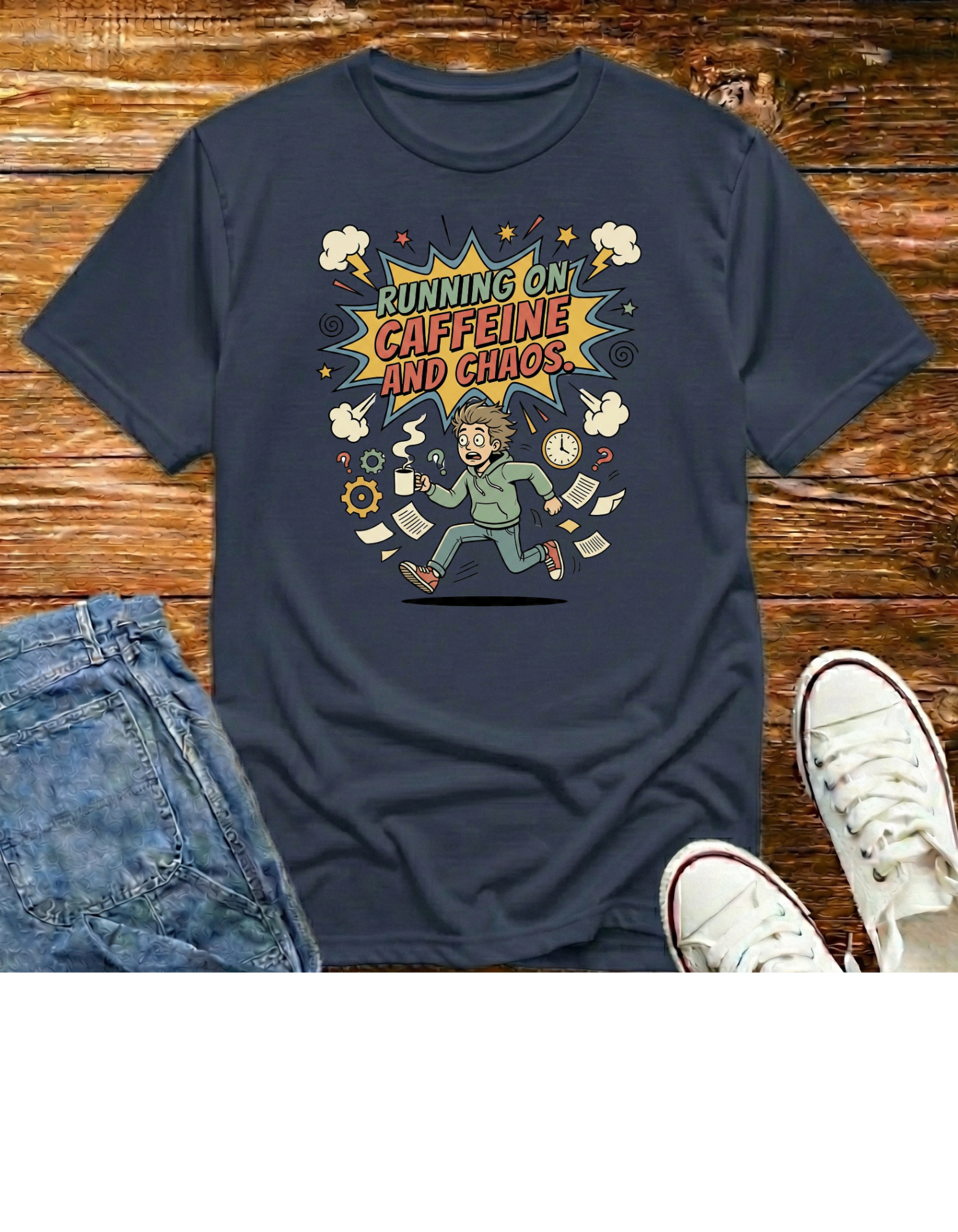 Running on Caffeine and Chaos T-Shirt