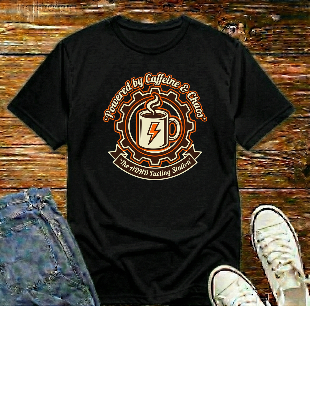 Powered by Caffeine & Chaos T-Shirt